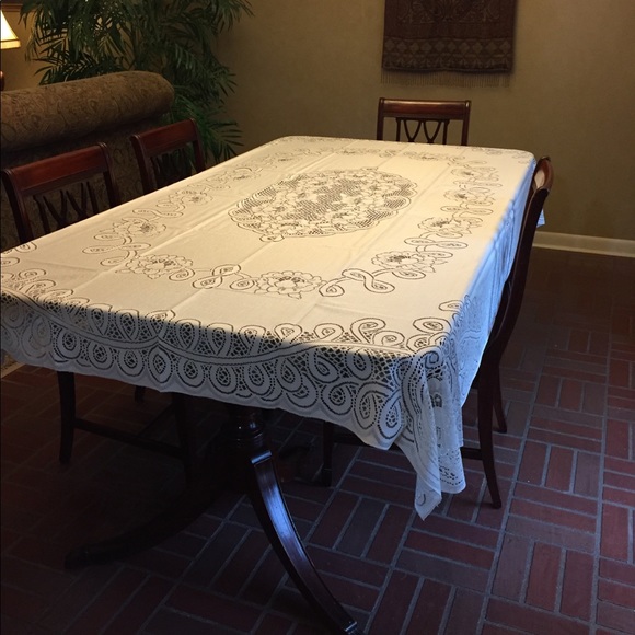 Other - Vintage Viola lace tablecloth  60” X 84”